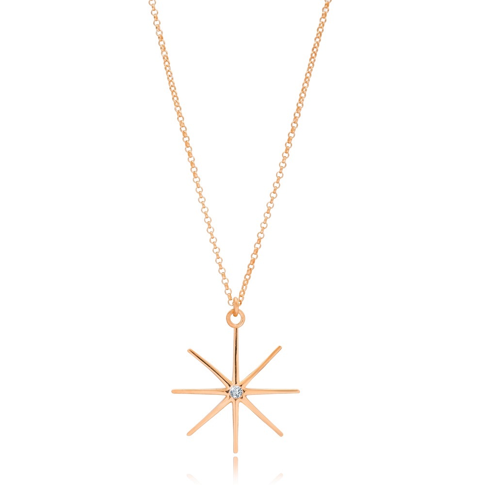✨🌟 North Star Pendant Necklace - 925 Sterling Silver, Handmade in Turkey